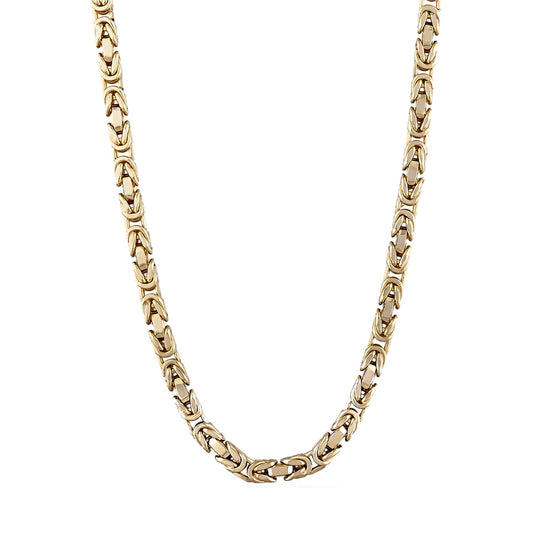 10K Yellow Gold Byzantine Chain Necklace 18'' x 4mm