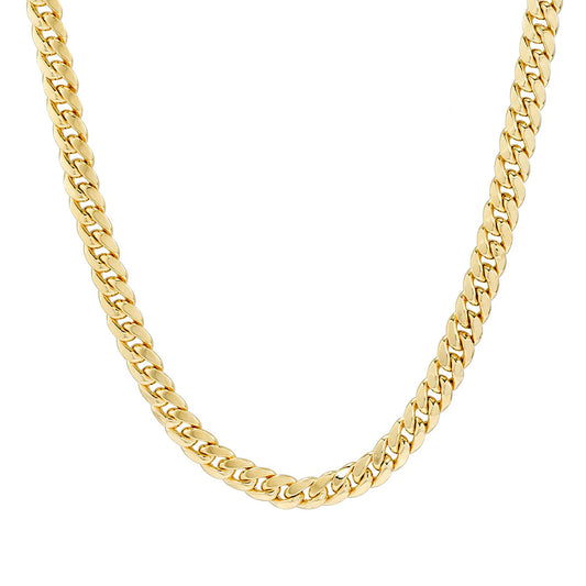 10K Yellow Gold Solid Cuban Link Chain Necklace 20m'' x 5mm