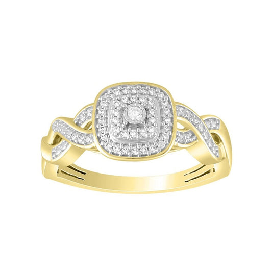 Ladies Ring 10K YG 0.15CT RD Diamond