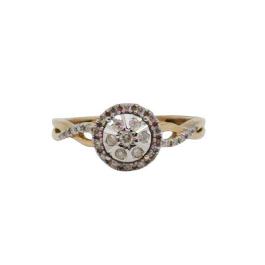 10K Yellow Gold 0.25Ct Round Diamond Ladies Ring