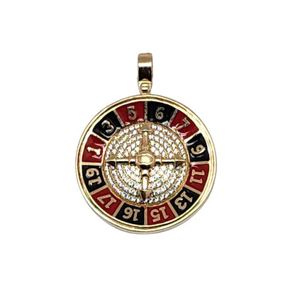 Casino Roulette Pendant 14K