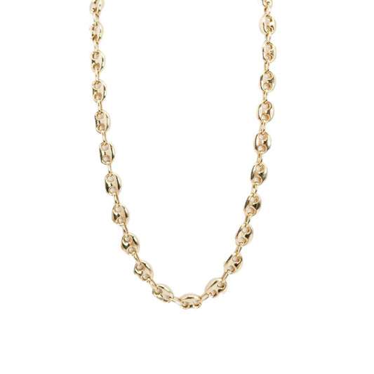 Hollow Chain Necklace Real 10K Gold Jewelry 20X10