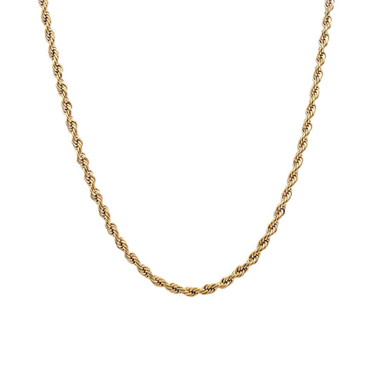 14K Yellow Gold Rope Hollow Super Light Chain 18'' x 2.5mm