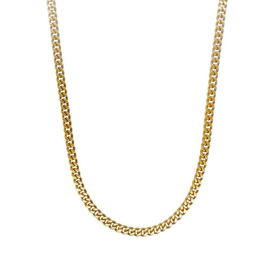 10K Yellow Gold Monaco Original Classic Link With Stone Lock Chain 24'' x 13mm