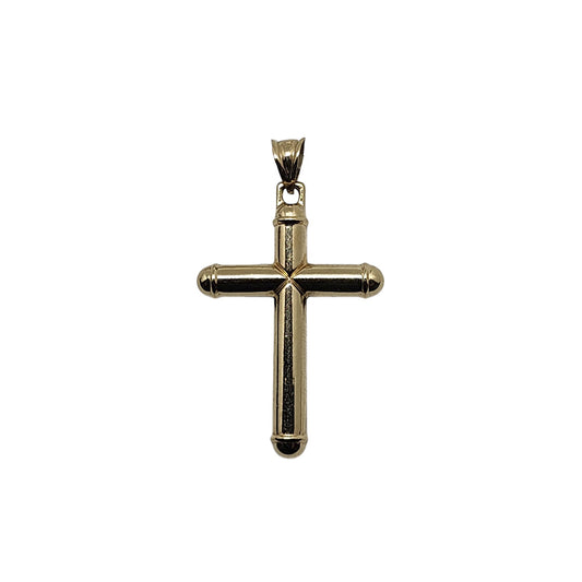 10K Yellow Gold Cross Hollow Pendant Necklace