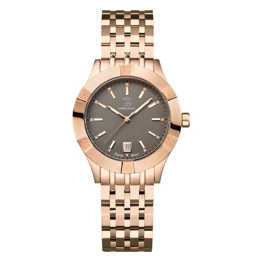 Glock Precision Women Watch. Rose Gold Steel Case / Rose Gold Link Bracelet GW-31-2-18