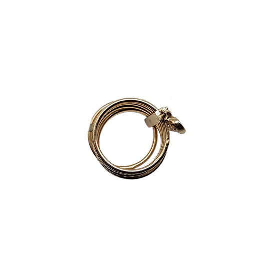 14K Yellow Gold Ring 7D Heart 7, 5.34g