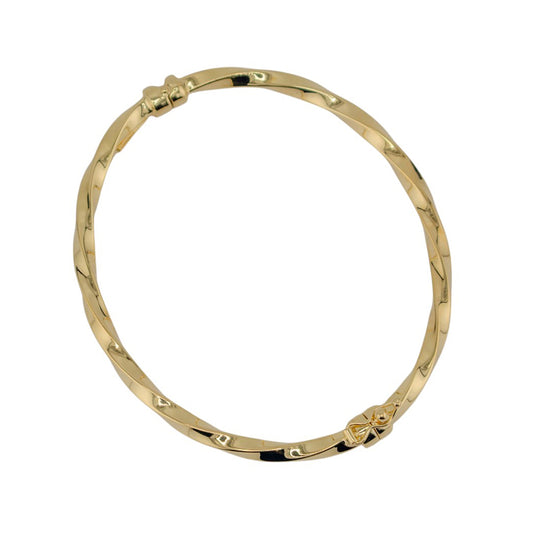 14K Yellow Gold Twisted Band Bracelet 6.5'' x 0.5mm