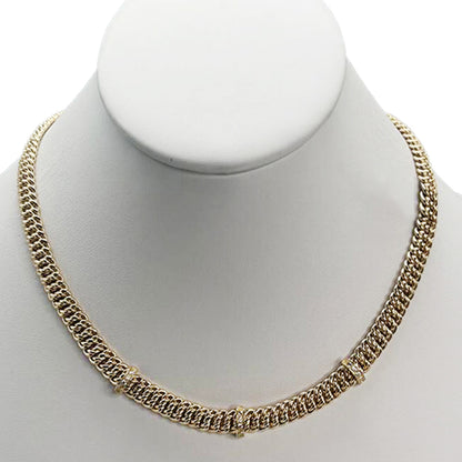 10K Yellow Gold Visantin Chain Necklace 17'' x 7mm