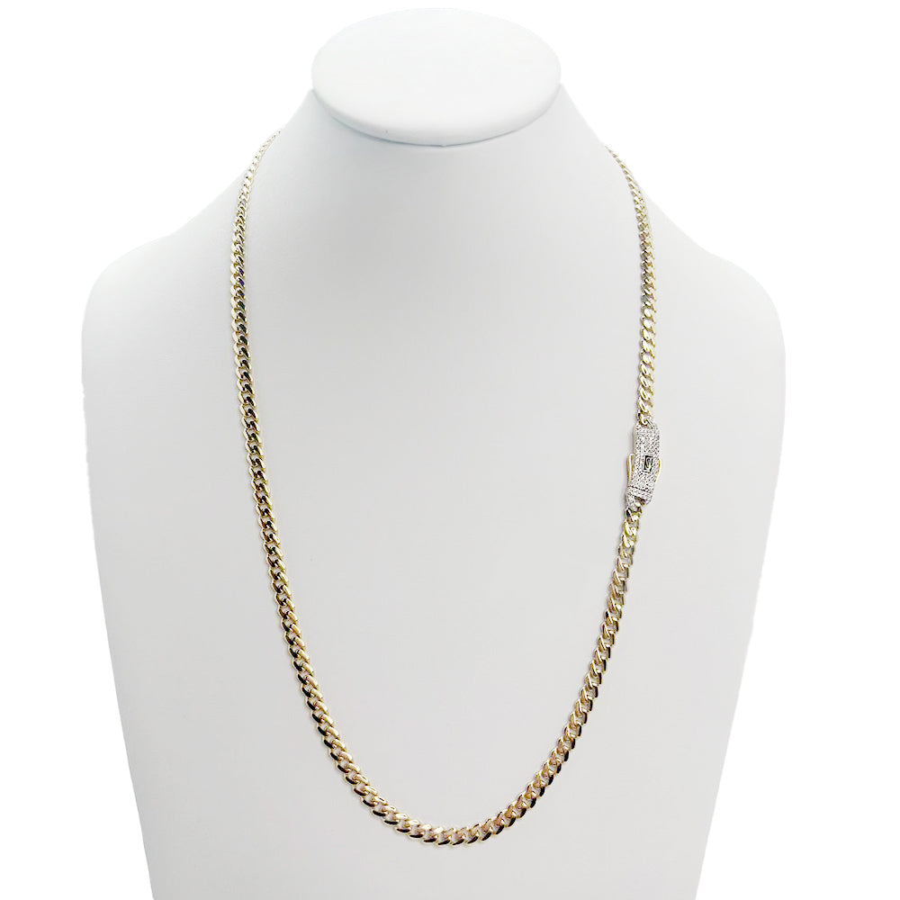 10K Yellow Gold Monaco Chain Original Stone Lock 24'' x 4.5mm