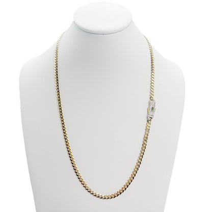10K Yellow Gold Monaco Chain Original Stone Lock 24'' x 4.5mm