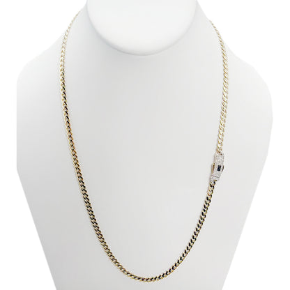 10K Yellow Gold Monaco Chain Original Stone Lock 24'' x 4.5mm
