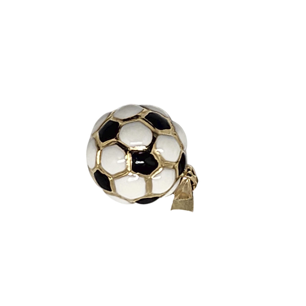 14K Yellow Gold Soccer Ball Pendant Necklace