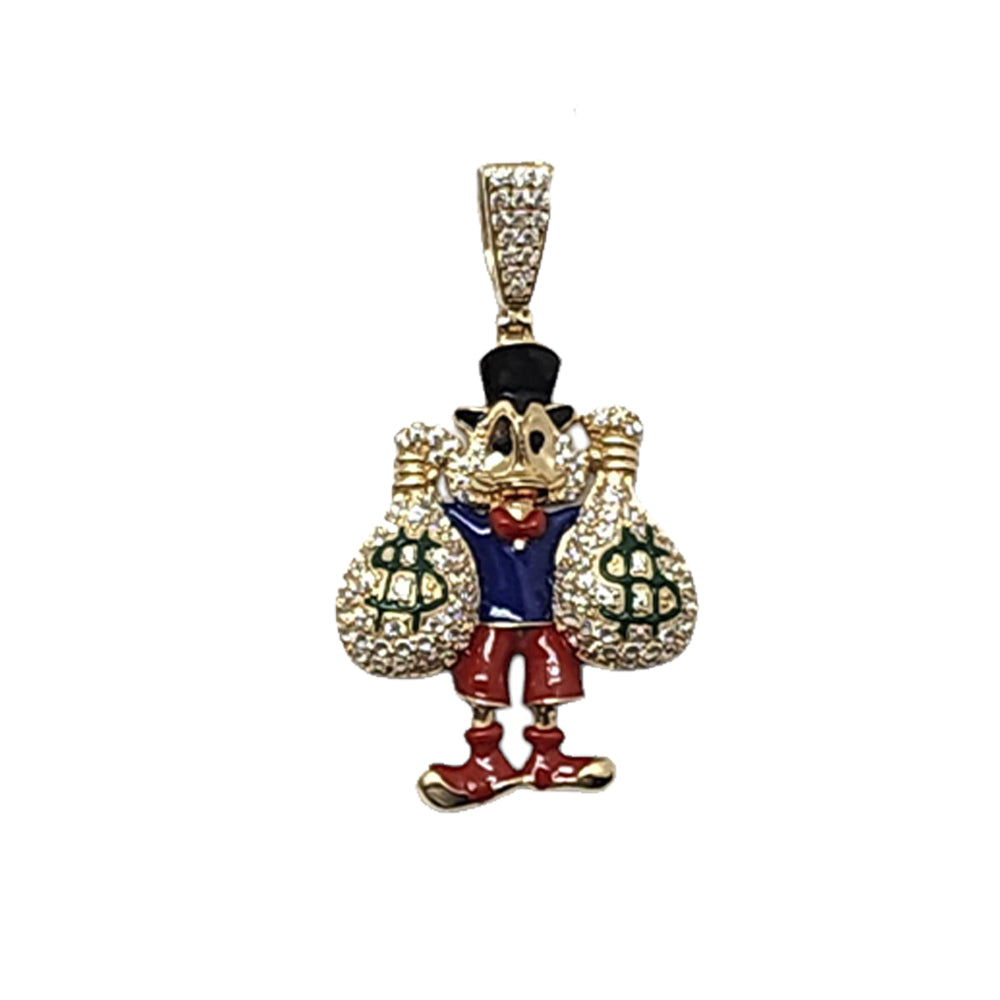 14K Yellow Gold Mcduck Bags Pendant Necklace