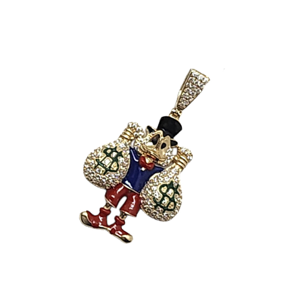 14K Yellow Gold Mcduck Bags Pendant Necklace