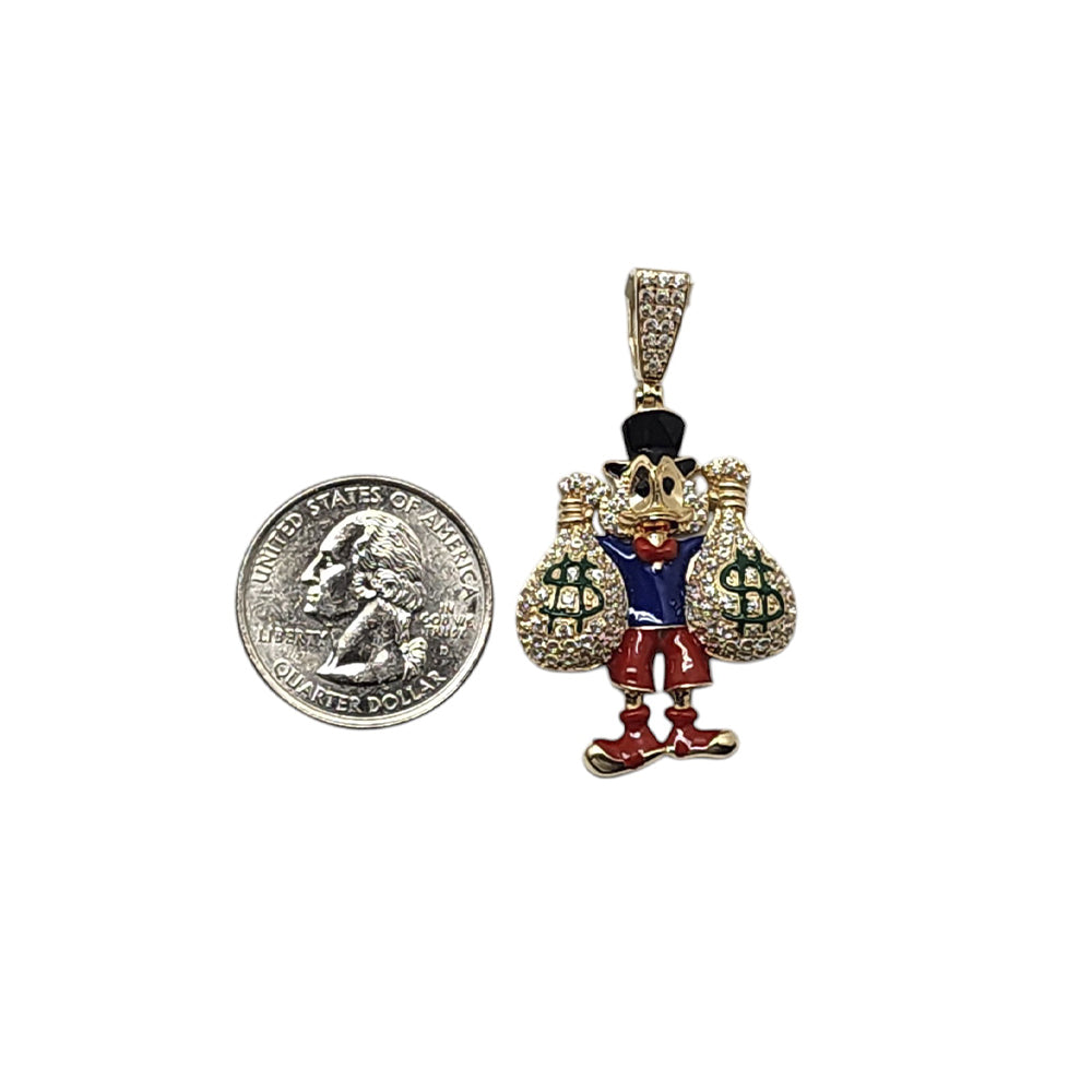 14K Yellow Gold Mcduck Bags Pendant Necklace