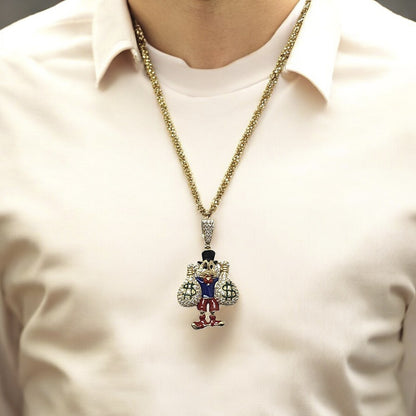 14K Yellow Gold Mcduck Bags Pendant Necklace