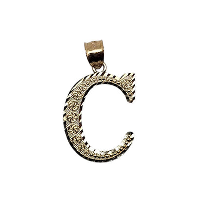 10K Yellow Gold C Letter Pendant Size 1
