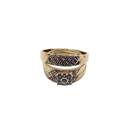 10K Yellow Gold 0.33Ct Round Diamond Ladies Trio Set
