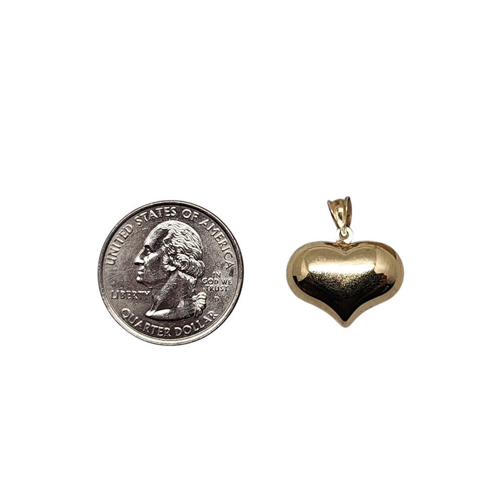 10K Yellow Gold Heart Whole Shape Pendant