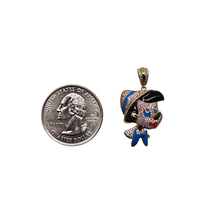 10K Yellow Gold Face Design Pendant