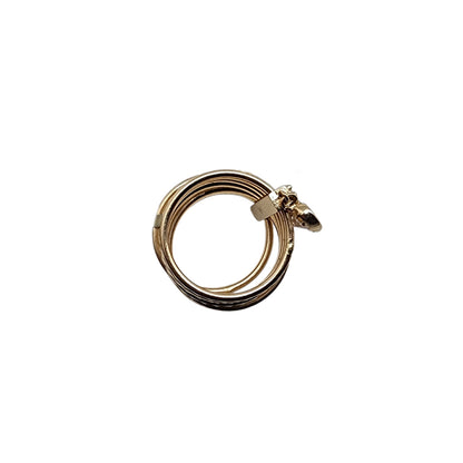 14K Yellow Gold Seven Days with Heart Ring Size 6