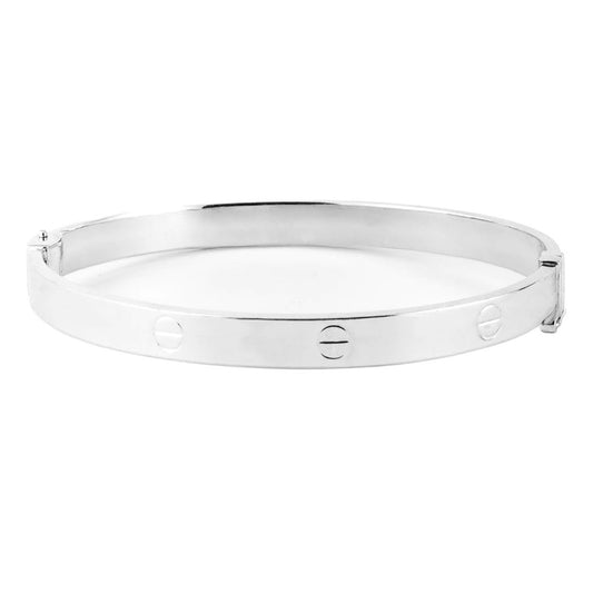 14K White Gold Oval Bracelet 7'' x 4mm