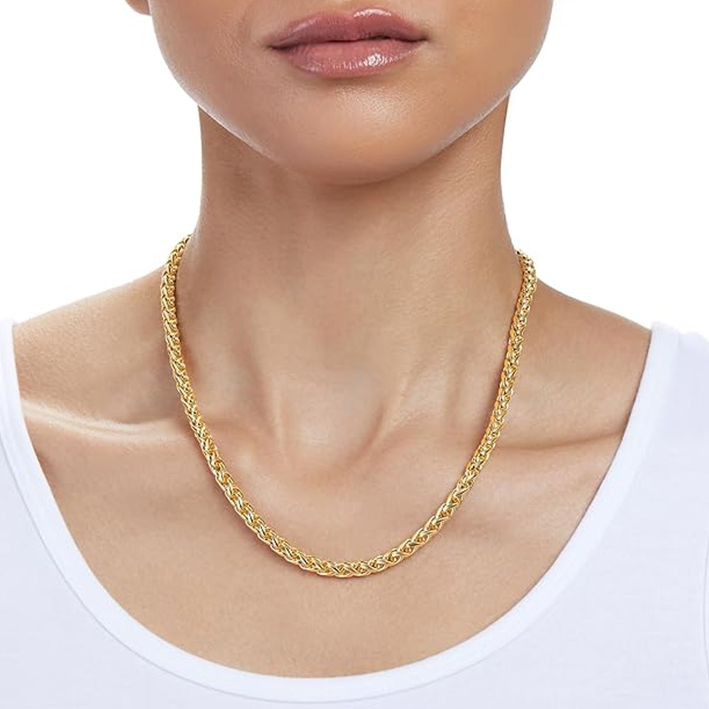 10K Yellow Gold Franco Hollow Chain Necklace 18'' x 2.5mm