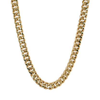 10K Yellow Gold Cuban Link Hollow Chain Necklace 18'' x 7.5mm