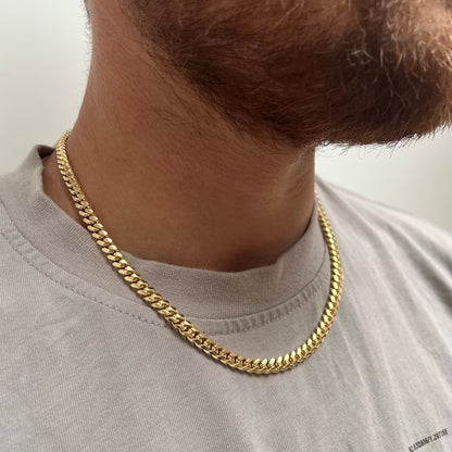 14K Yellow Gold Cuban Link Hollow Chain 22'' x 9mm