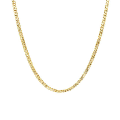 18K Yellow Gold Cuban Link Solid Chain 26'' x 3mm