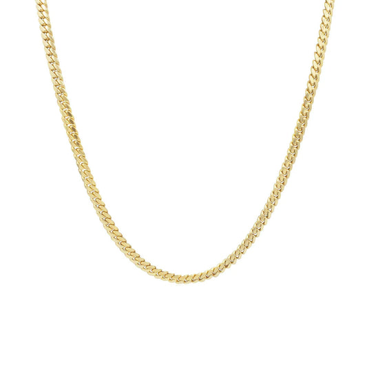 18K Yellow Gold Cuban Link Solid Chain 26'' x 3mm