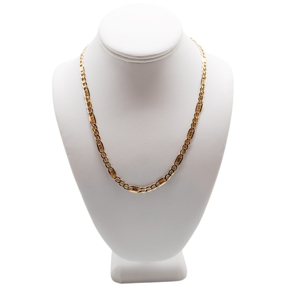 10K Yellow Gold Figaro Generic Hollow Chain Necklace 20'' x 5.5mm