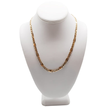 10K Yellow Gold Figaro Generic Hollow Chain Necklace 20'' x 5.5mm