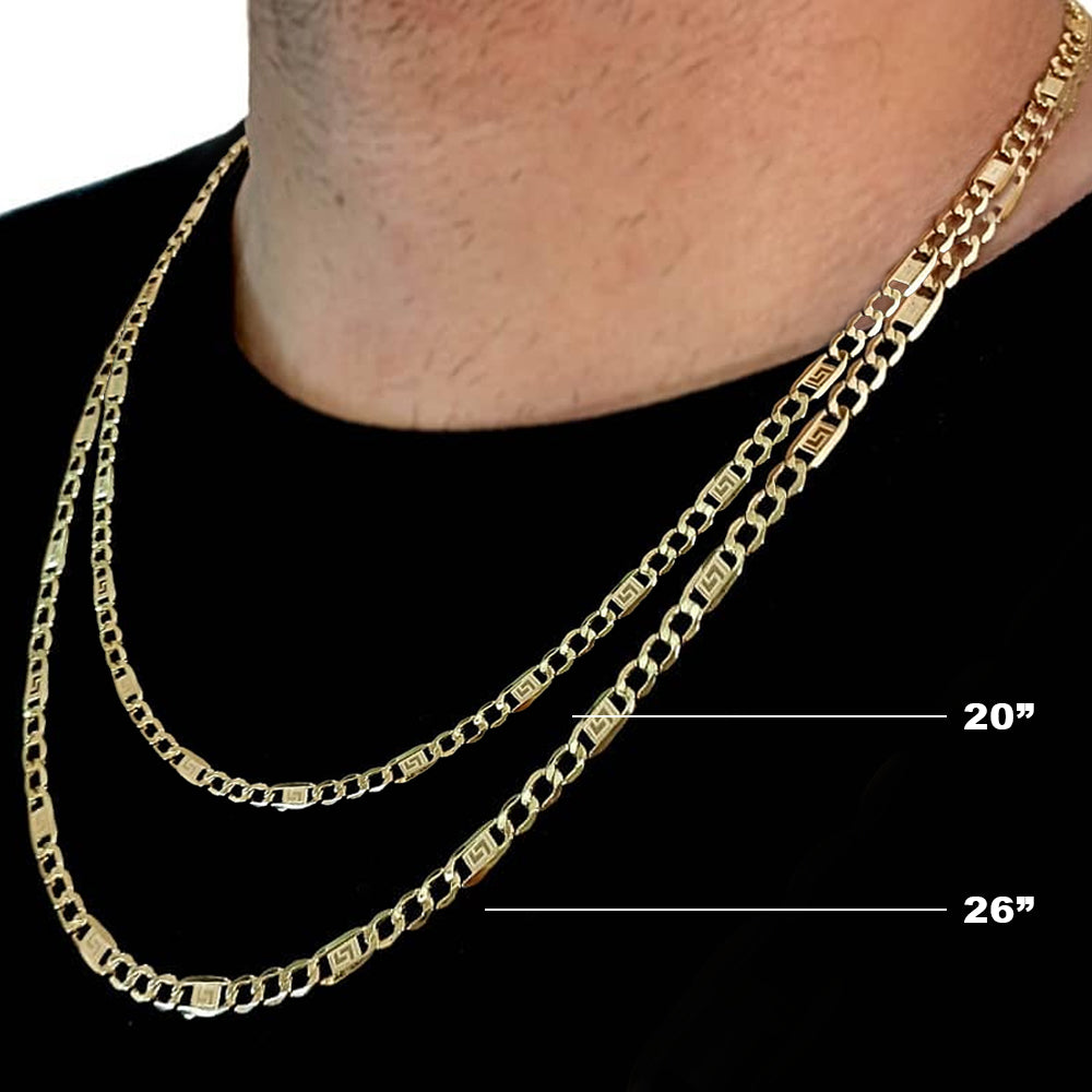10K Yellow Gold Figaro Generic Hollow Chain Necklace 20'' x 5.5mm