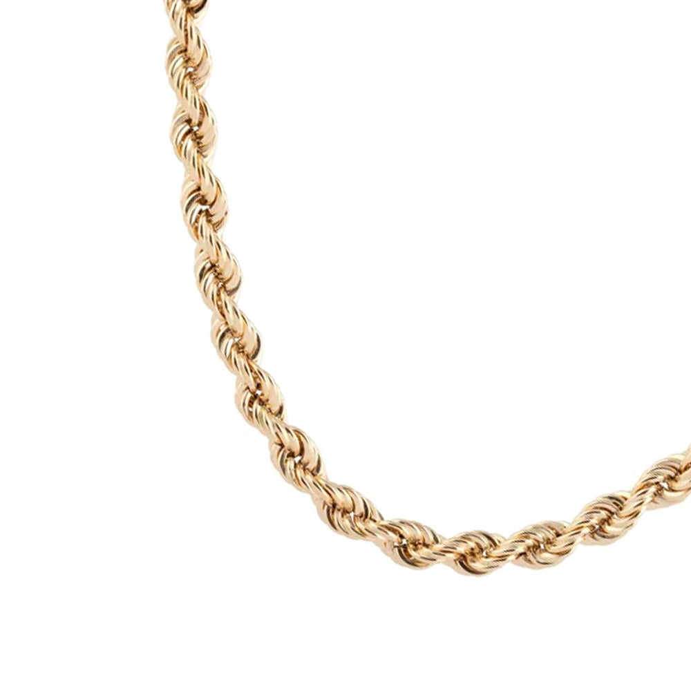 10K Yellow Gold Rope Hollow Super Light Chain 18'' x 5.5mm