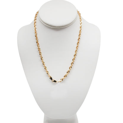 10K Yellow Gold Rope Hollow Super Light Chain 18'' x 5.5mm