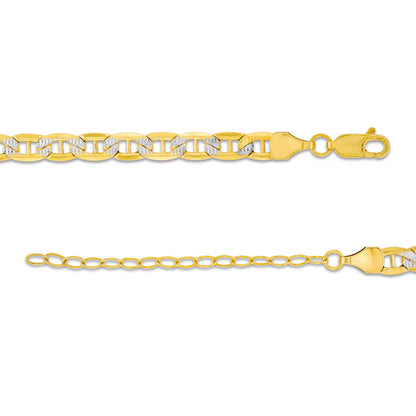 14K Yellow Gold Mariner Two Tone Chain 3'' x 3mm