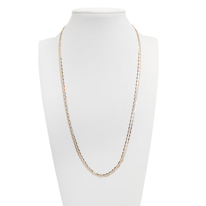 14K Yellow Gold Mariner Two Tone Chain 3'' x 3mm