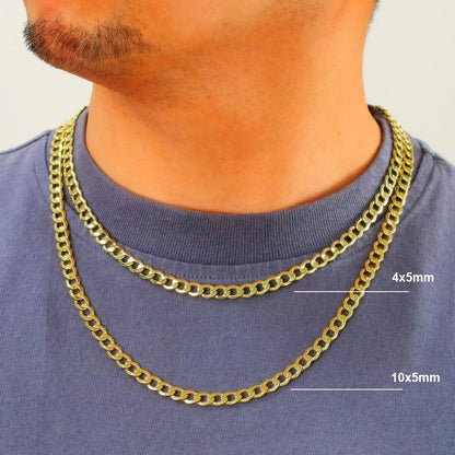 10K Yellow Gold Curb Hollow Chain 24'' x 10.5mm