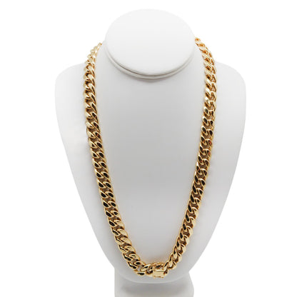 10K Yellow Gold Cuban Link Hollow Chain Necklace 24'' x 3.5mm, 5.7g