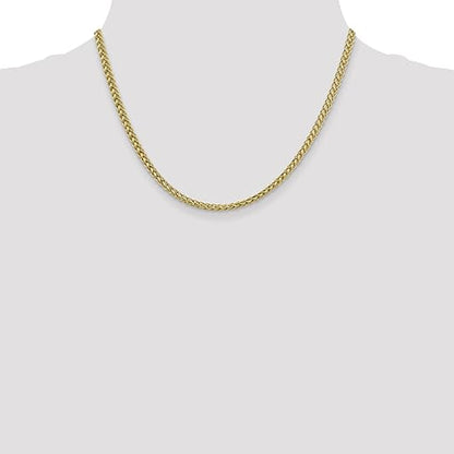 10K Yellow Gold Franco Hollow Chain Necklace 16'' x 2.5mm