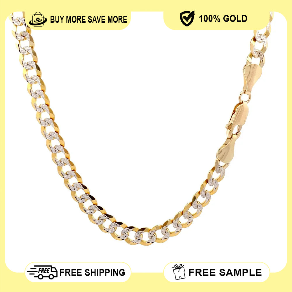 14K Two-Tone Gold Curb Chain 20'' x 8.4mm