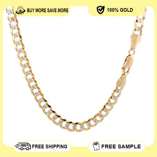 14K Two-Tone Gold Curb Chain 20'' x 8.4mm