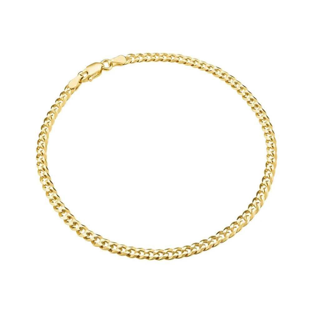 10K Yellow Gold Cuban Ankle Bracelet 2.6g