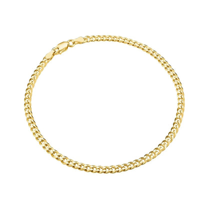 10K Yellow Gold Cuban Ankle Bracelet 2.6g