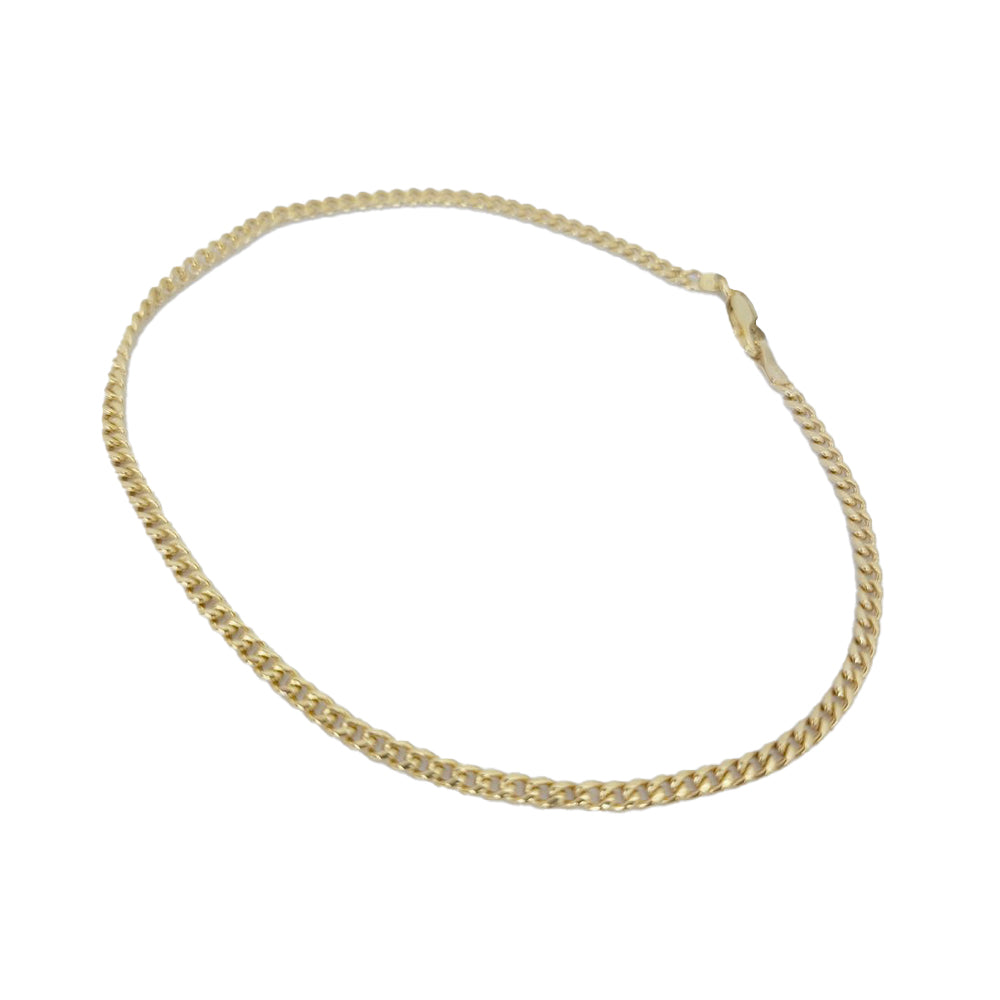 10K Yellow Gold Cuban Ankle Bracelet 2.6g