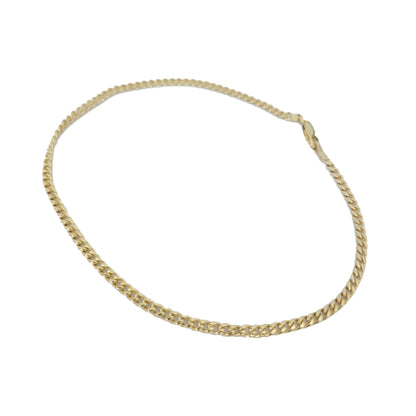 10K Yellow Gold Cuban Ankle Bracelet 2.6g