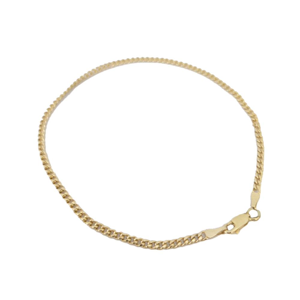 10K Yellow Gold Cuban Ankle Bracelet 2.6g