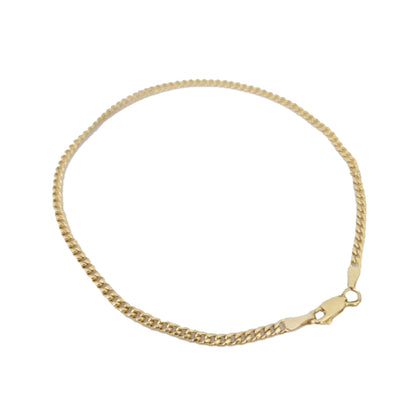 10K Yellow Gold Cuban Ankle Bracelet 2.6g